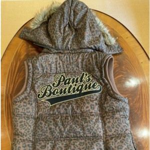 pauls boutique leopard vest faux fur